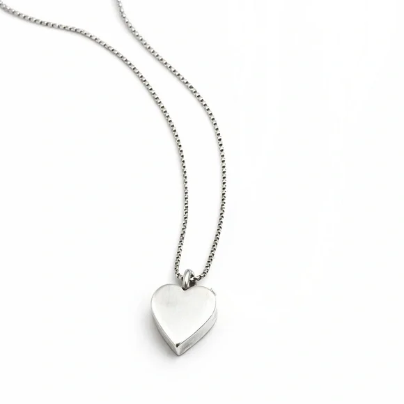 Taxco Sterling Puffy Heart Necklace 925 Italy Chain - Picture 3 of 4